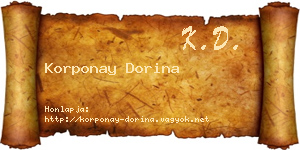 Korponay Dorina névjegykártya
